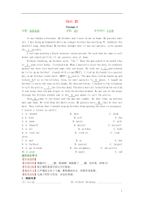 人教版九年级上册英语复习资料专题专练2016届中考英语完形填空与阅读理解复习练习Unit25