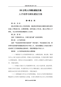 XX公司人才梯队建设方案