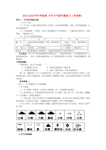 2019-2020年中考地理-天气与气候专题复习(含答案)