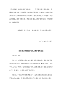 浙江省小额贷款公司暂行管理办法