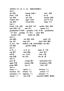 人教版英语三年级下册复习资料