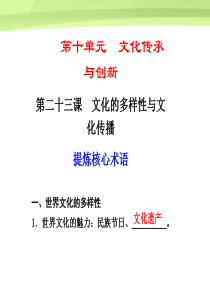 【步步高】2012版高考政治大一轮复习讲义 第十单元 文化传承与创新第23课课件 新人教版必修3