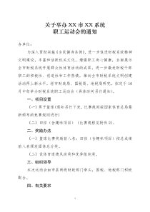 XX系统运动会实施方案