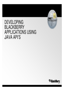 使用JAVA API进行黑莓应用程序开发