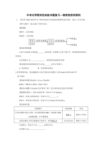 中考化学探究性实验专题复习---物质变质的探究