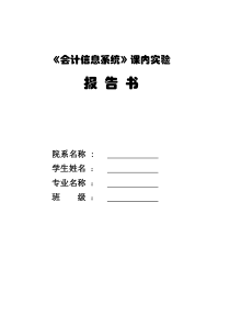 会计信息系统实习报告