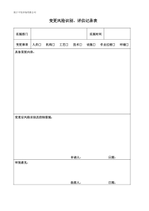 变更风险识别、评估记录表