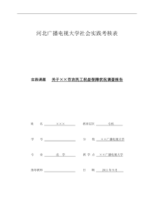 ××市农民工权益保障状况调查报告