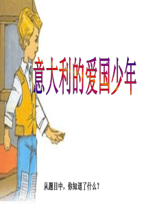 3祖国在我心中课堂教学课件意大利的爱国少年北师大版语文三年级上册教学课件