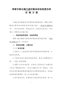 珲春市春化镇兰家村集体林权制度改革实施方案