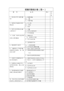 调查问卷统计表