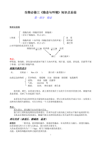 生物必修三知识点总结