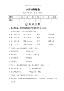 小升初押题卷部编版六年级语文下册教学资源1