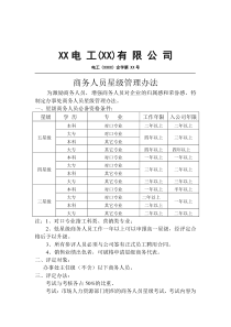 电器行业-商务人员星级管理制度