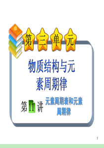 2013届新课标高考化学一轮总复习课件：第3单元第11讲 元素周期表和元素周期律