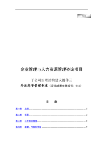 电广传媒-子公司治理结构建议附件3-外派高管管理制度