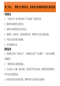 2015中考历史冲刺“中国古代史”复习课件：第三单元 繁荣与开放的社会 民族关系的发展(18张)