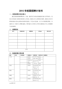 校园招聘计划书