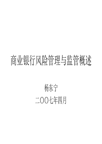 [2007.04.07]_博士开讲_杨东宁_商业银行风险管理