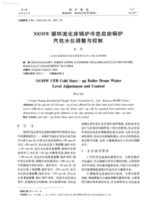 300MW循环流化床锅炉冷态启动锅炉汽包水位调整与控制