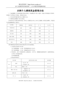 示例个人绩效奖金管理办法