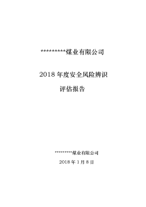 2018年煤矿安全风险辨识评估报告