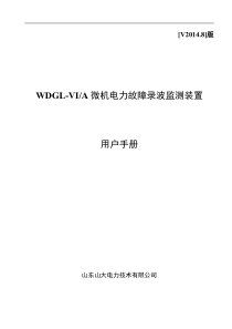 WDGLVIA微机电力故障录波监测装置说明书