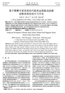 基于模糊专家系统的汽轮机远程振动故障诊断系统的设计与开发