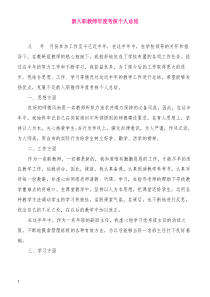 新入职教师年度考核个人总结