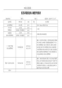 医务科量化考核检查表