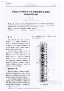 伊拉克WASSIT油气锅炉燃烧器烧损及油枪漏油的原因分析