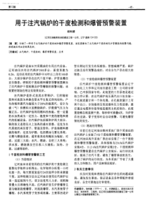 用于注汽锅炉的干度检测和爆管预警装置