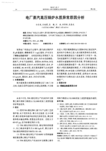 电厂蒸汽高压锅炉水质异常原因分析