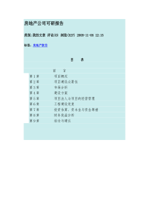 房地产公司可研报告