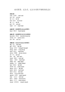 动词原型、过去式、过去分词的不规则变化总汇