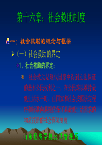 第十六章  社会救助制度