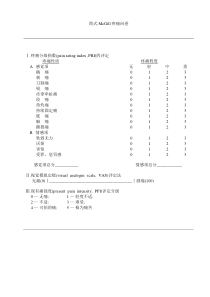 简式McGill疼痛问卷