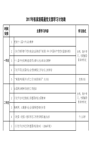 党支部学习计划表