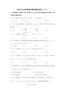 2020年山东省新高考数学模拟试卷(十六)