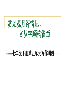 七年级下册第五单元作文训练：文从字顺