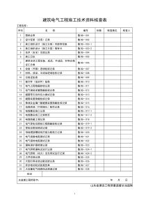 管理规程表格(电气工程)