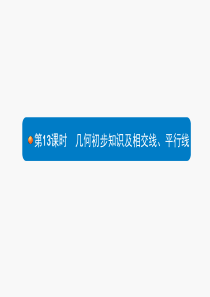 2018届中考总复习数学课件：13几何初步知识及相交线、平行线