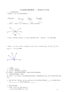 2018学年人教版七年级下册期末题型(第五章相交线与平行线(1))整理复习练习(Word版,无答案)