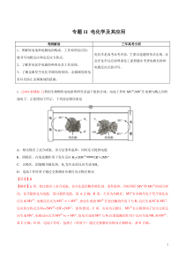 专题11电化学及其应用解析版