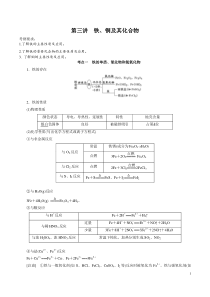 专题33第三章铁铜及其化合物教案2020年高考化学一轮复习全突破解析版