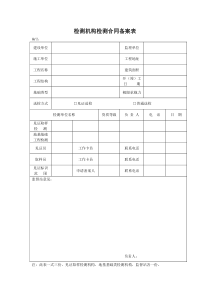 检测机构检测合同备案表