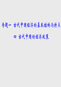 高中历史人民版必修二同课异构课件专题一第4课古代中国的经济政策2