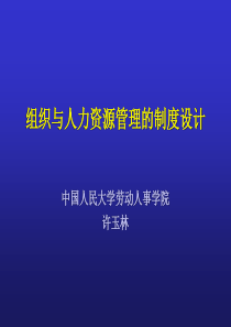 组织与人力资源管理的制度设计(人大许玉林教授)