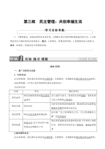 20192020学年高中政治人教版高一必修2教案第1单元第2课第3框民主管理共创幸福生活