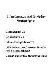 5. Time-Domain Analysis of Discrete-Time Signals a